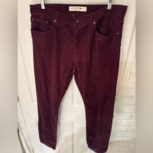 Lacoste Men's Deep Burgundy Corduroy Trousers
Size 38